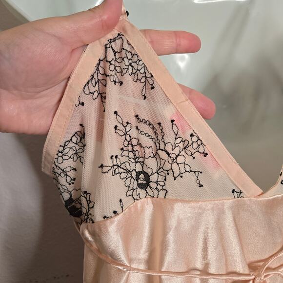 Oscar De La Renta Pink Label Delicate Touch Babydoll Slip Dress Size L Coquette - Picture 6 of 15